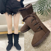 Shoes Mid-calf Snow Boots Suede Buckle Slip on Short-BS00987-Veeddydropshipping